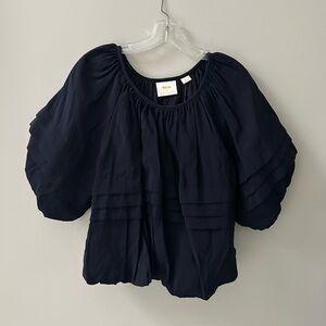 Navy Blue Women's Flowy Top